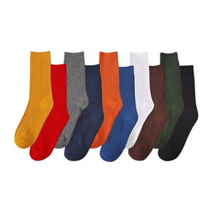 Business <b>Men's</b> Casual <b>Socks</b> ODM Quality Custom Crew Dress Made in Vietnam Solid Color Anti-Bacterial Breathable Ribbed Cotton - Product Image 2