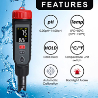 Testeur numérique de qualité de l'eau, pH-mètre et thermomètre, capteur remplaçable, écran couleur, pour laboratoire, agriculture, transformation alimentaire