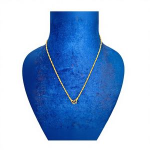 Cadena de oro sólido de 22k con tejido denso tipo cuerda, joyería fina tradicional india para mujer, uso diario, diseño auténtico y elegante. - Product Image 1