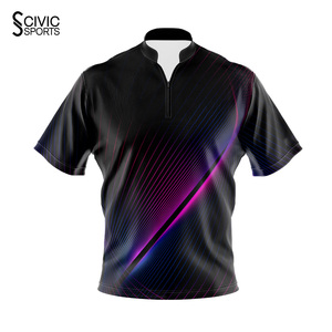Custom <b>Dart</b> Jersey Cheap Sports Bowling Uniform Men's 100% Polyester USA Hot Sale Zipper Dartboard Shirts - Product Image 1