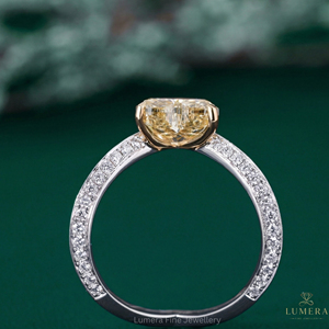 Anillo de Compromiso Solitario con Diamante Cultivado en Laboratorio, Corte Corazón, Calidad VVS-VS, Certificado IGI, Chapado en Oro Blanco, Anillo Nupcial Pavé - Product Image 4