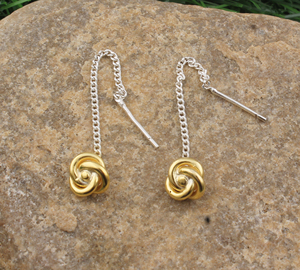 Pendientes de Cadena con Flores de Plata de Ley 925, Pendientes Largos con Borlas Plateadas, Pendientes Colgantes Florales, Joyería de Lujo para Mujer para Bodas - Product Image 1