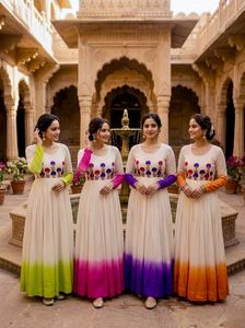 Últimas colecciones de vestidos Anarkali de diseñador para mujer, en tela Star Georgette, con diferentes colores disponibles para bodas. - Product Image 2