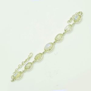 Nouveau Bracelet en Argent Sterling 925 avec Pierre de Lune Arc-en-ciel, Sertissage clos, Maillons de Chaîne, Classique, Unisexe, pour Usage Quotidien, Bijoux Fins 2026 - Product Image 2