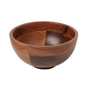 <b>Large</b> Curved Polish Acacia <b>Bowl</b> Dishwasher Safe Eco Friendly Fruits Salad <b>Bowls</b> Dinnerware Tabletop Decorative Serving <b>Bowl</b> - Product Image 1