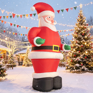 Père Noël gonflable géant de 6 m en tissu Oxford, grand Père Noël gonflable pour l'extérieur, pour jardin, centre commercial, exposition commerciale de Noël - Product Image 4