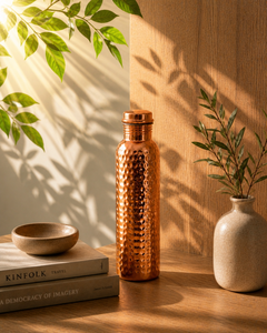 <b>Copper</b> Water <b>Bottle</b> Hammered Finish 950ml Pure <b>Copper</b> <b>Drinking</b> <b>Bottle</b> Supplier - Product Image 2
