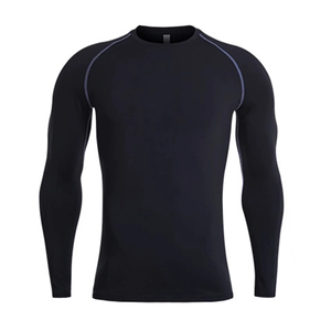 High Quality Design Fitness Quick Dry Compression T-shirt for <b>Men</b> Outdoor Training Running Gym Flatlock Seam Compression T-Shirt - Product Image 4