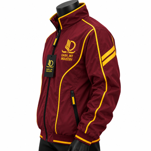 OARH_INT INDUSTRY Veste coupe-vent pour homme de couleur marron, qualité supérieure, fermeture éclair, logo brodé, style sportif d'automne - Product Image 3