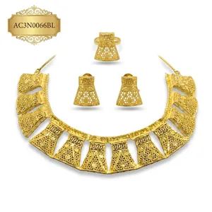 Latest Classic 24K Gold Plated Brass Flower Shape Box Chain <b>Statement</b> <b>Necklace</b> Women's Party Anniversary Wedding - Product Image 2
