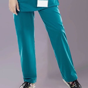 Ensemble de blouses médicales pour femmes, couleur turquoise, haut à col en V avec pantalon, uniformes d'hôpital pour infirmières et personnel de santé - Product Image 4