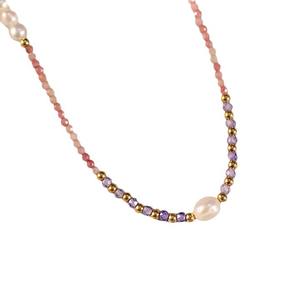 High-End Feeling Natural Freshwater Pearl <b>Necklace</b> Colorful Bead Collarbone <b>Chain</b> <b>Fine</b> Beaded <b>Necklaces</b> Luxury Niche Temperament - Product Image 5