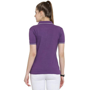 T-shirt Premium pour Femme en Coton Tricoté Doux et Hypoallergénique à Manches Courtes, Col Boutonné Côtelé, Brodé, Idéal pour un Style Décontracté - Product Image 6