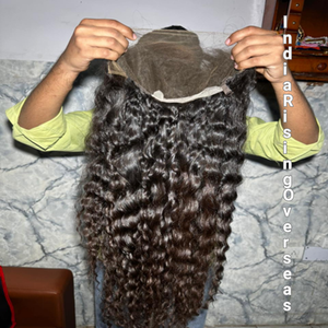Peluca frontal de encaje HD 13x4, cabello indio rizado Remy, doble densidad 250%, longitud media, venta directa de fábrica, alta calidad premium. - Product Image 2