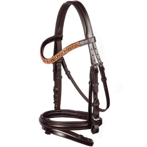 Bridon en cuir fantaisie avec forme anatomique et rembourrage doux, réglable, en cuir véritable, vente en gros - Product Image 2