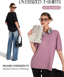 Camiseta Oversize de Mujer con Hombros Caídos, Ajuste Holgado, Casual, de Spandex/Poliéster, Manga Larga, Cuello Redondo, Estilo Urbano, Color Liso, Transpirable - Product Image 4