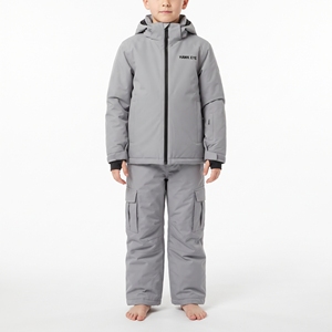 Traje de Esquí para Niños HAWK EYE, Conjunto de Chaqueta Impermeable y Cálida para Snowboard, con Capucha, Color Gris, Ropa de Nieve para Niños - Product Image 1