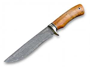 Cuchillo de Cocina Artesanal de Acero de Damasco con Mango de Madera Natural, Herramienta para Preparar Alimentos - Product Image 3