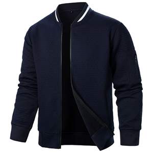 Nouveau hommes nouveau Zip col montant sweat veste hommes décontracté Jacquard Cardigan sweats Baseball vestes hommes vêtements-vin - Product Image 2