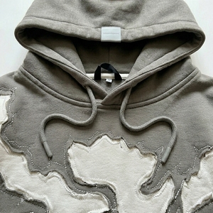 Sweat à capuche streetwear d'hiver personnalisé pour homme, effet vieilli, avec logo appliqué sur la poitrine, OEM ODM, coupe oversize - Product Image 4