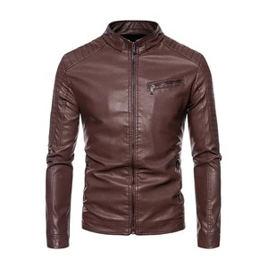 Bulk <strong>Leather</strong> Jackets in Stock Autumn Men <strong>Leather</strong> Motorcycle Slim Fit Leisure Jacket Casual Style High Quality - Product Image 5