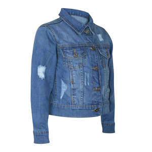 Chaqueta vaquera azul a rayas de alta calidad estilo vintage para hombre, ecológica, con botones, corte holgado, estilo streetwear. - Product Image 2
