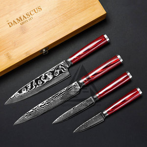 Juego de Cuchillos de Chef Damasco Hechos a Mano de Alta Calidad con Hojas de Acero de 67 Capas, Mangos de Madera, Diseño para Diestros - Product Image 6