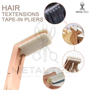 Juego de Pinzas Profesionales para Extensiones de Cabello con Acabado Metálico Pastel, Mordazas de Silicona Suave, Herramientas de Unión con Resorte - Product Image 4