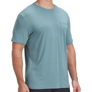 Camiseta de Manga Corta para Hombre, Color Crema, Corte Regular, Cuello Redondo, Color Sólido, Ropa Casual, 100% Algodón Jersey - Product Image 5