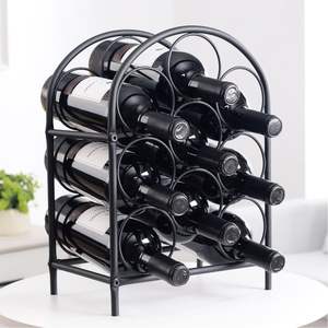 Handmade Mango Wood Wine Rack 6 Bottle Holder Natural Grain Countertop Display Stand <b>Rustic</b> Wooden Wine Storage <b>Shelf</b> for Decor - Product Image 6