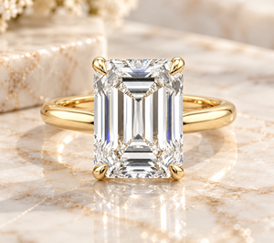 Bijoux fins, bague de fiançailles solitaire en diamant cultivé en laboratoire certifié IGI, taille émeraude 2 carats, monture à griffes, or massif 14 carats, cadeau de mariage - Product Image 2