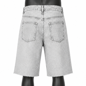 Custom Denim Jorts Streetwear Men's Wide Leg Jean Shorts Bulk Clothing Factory - Product Image 2