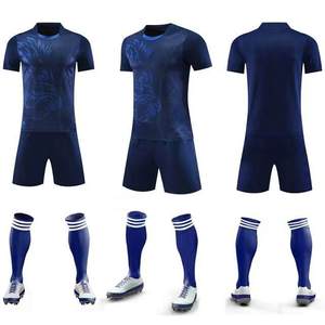 Ensemble d'uniformes de football sublimés pour hommes, maillot à col en V à manches courtes, dégradé noir et blanc, polyester respirant, vêtements de football - Product Image 4