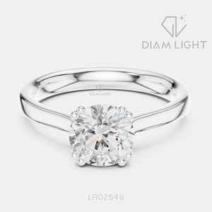 Bague de fiançailles solitaire ronde 1,10 carat, bijoux fins, certifiée IGI, or blanc 14 carats, diamant de laboratoire, bague d'anniversaire - Product Image 1