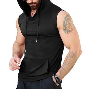 Sudadera sin mangas de alta calidad para hombre, para entrenamiento en el gimnasio, culturismo, top básico de algodón mezclado. - Product Image 1
