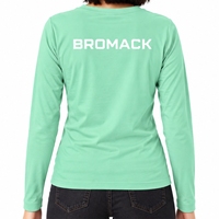 T-shirt pour femme, couleur vert menthe, manches longues, design classique, col rond, vêtements de style de vie, couleurs personnalisées, tailles personnalisées, logo personnalisé