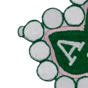 Parche Bordado Rosa y Verde con Insignia de la Hermandad Griega AKA, Termoadhesivo o para Coser en Chaquetas, Bolsos y Gorras - Product Image 3