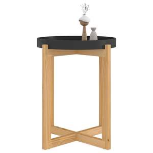 Mesa de Centro Pequeña y Resistente de Madera de Ingeniería Negra, Diseño de Madera de Pino Sólido - Product Image 3