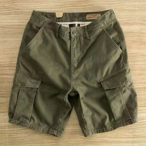 Shorts décontractés tendance pour hommes, coupe slim, couleur unie, shorts de travail décontractés noirs pour hommes - Product Image 2