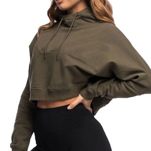 Sudadera con capucha y top corto de punto para mujer, estilo Y2K, con cremallera, costuras en contraste, corte holgado, lisa, con textura gofrada - Product Image 6