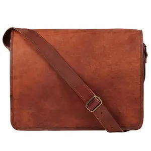 Täglicher Gebrauch Echtes Leder Umhängetasche 15 Zoll Vintage Umhängetasche für Männer Schulter Stil Laptop-Taschen