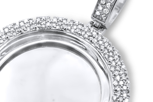 Colgante de Lujo de Plata 925 con Baño de Rodio, Oro Rosa y Oro Blanco, con Moissanita Engastada en Bisel, Diseño Iced Charm para Uso Diario, Unisex - Product Image 3