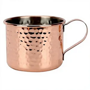 Mug en cuivre martelé style vintage, vaisselle artisanale, gobelet conique de qualité supérieure, magnifiquement martelé et texturé. - Product Image 3