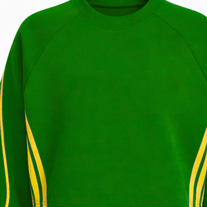 High Quality Women Cropped Sweatshirt Green &Yellow Embroidered Greek Letter logo Sorority Pullover College & University Style - Product Image 5