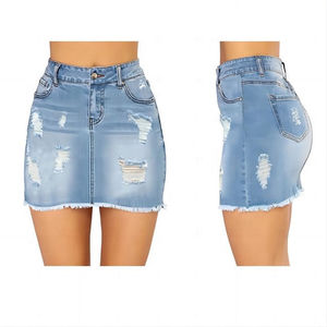 Jupes en denim semi-extensible délavées à l'acide, style cargo, avec ceinture cargo classique et multiples poches, tendance 2026 HSI - Product Image 6