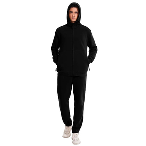 Conjunto Deportivo Personalizado al por Mayor para Hombre, 100% Algodón, Talla Grande, con Apliques Bordados, Sudadera con Cremallera y Pantalones Deportivos Unisex - Product Image 5