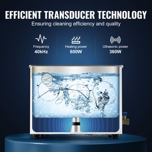 Pulitore a Ultrasuoni Professionale da 15L con Riscaldatore da 600W e Timer Digitale da 360W per Laboratorio e Pulizia di Componenti - Product Image 3