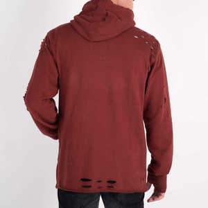 Sweat à capuche homme coupe classique, style personnalisé, effet vieilli, teint uni, streetwear, hiver, logo personnalisé - Product Image 2