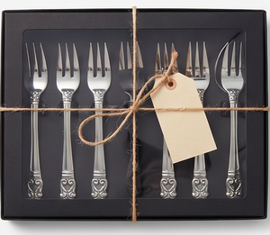 Ensemble de 6 fourchettes élégantes en métal, finition miroir, compatibles lave-vaisselle, argenterie pour mariage et usage hôtelier - Product Image 6