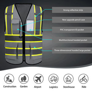 Chaleco de Seguridad Reflectante de Nuevo Estilo, Transpirable, de Poliéster, con Certificación CE, Alta Visibilidad, ANSI Clase 2, Logotipo Personalizado, para Hombre, para Exteriores - Product Image 5
